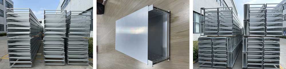 Bandeja de cabo de escada dupla de alumínio Bandeja de cabo de escada dupla de alumínio